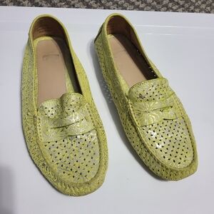Johnston & Murphy Women's Yellow Perforated Loafers